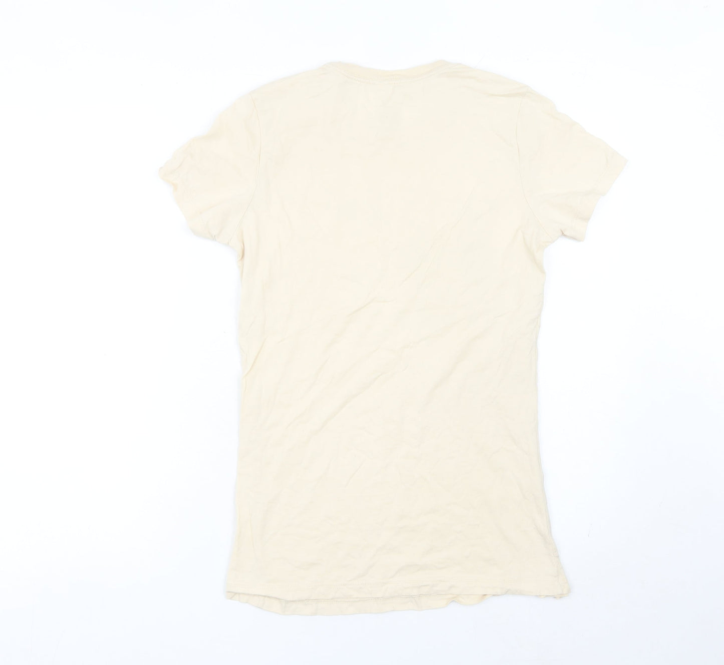 Womens UK Size L Bella + Canvas Beige Jersey T-Shirt