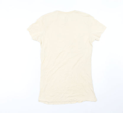 Womens UK Size L Bella + Canvas Beige Jersey T-Shirt