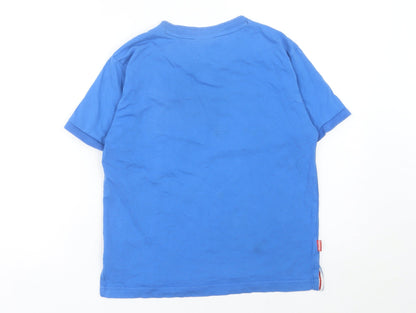 Slazenger Boys Blue 9-10 Years V-Neck Cotton Short Sleeve T-Shirt