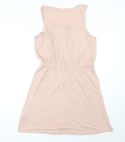 H&M Women’s Pink Knee Length Tank Dress Size 12 Cotton Modal