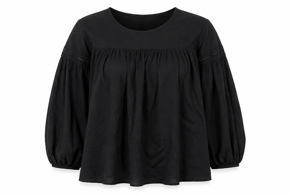 Womens UK Size 14 River Island Black Bohemian Blouse