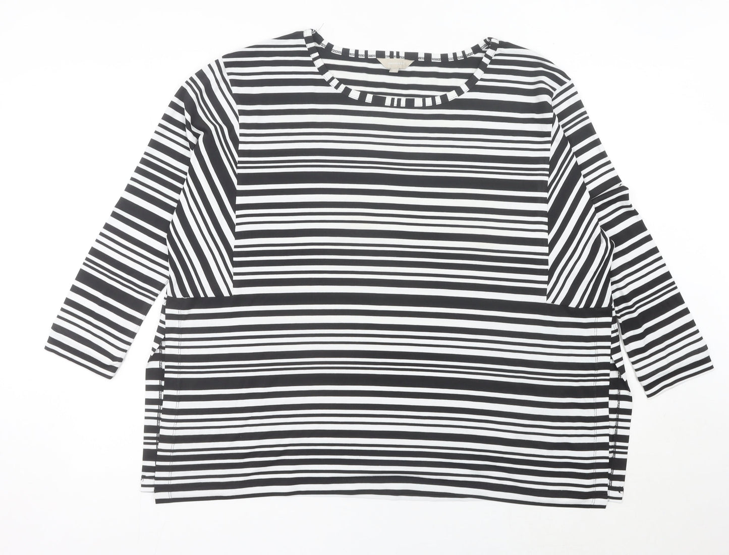 Anthology Women’s Black White Striped Plus Size 24 Jersey Top