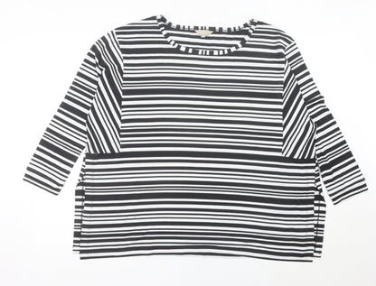 Anthology Women’s Black White Striped Plus Size 24 Jersey Top
