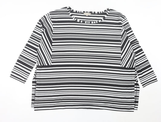 Anthology Women’s Black White Striped Plus Size 24 Jersey Top