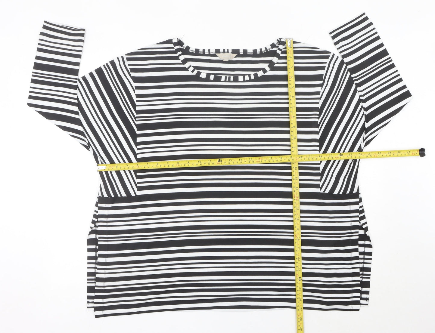Anthology Women’s Black White Striped Plus Size 24 Jersey Top