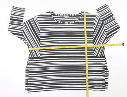 Anthology Women’s Black White Striped Plus Size 24 Jersey Top