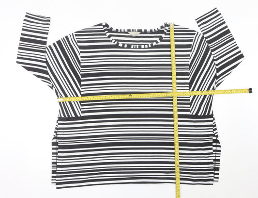 Anthology Women’s Black White Striped Plus Size 24 Jersey Top
