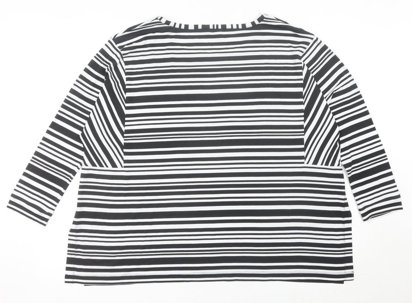 Anthology Women’s Black White Striped Plus Size 24 Jersey Top