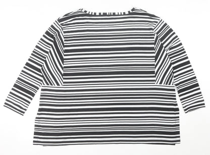 Anthology Women’s Black White Striped Plus Size 24 Jersey Top