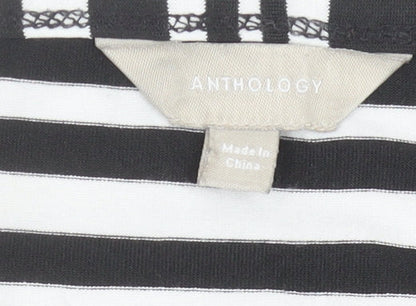 Anthology Women’s Black White Striped Plus Size 24 Jersey Top