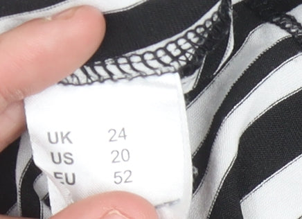 Anthology Women’s Black White Striped Plus Size 24 Jersey Top