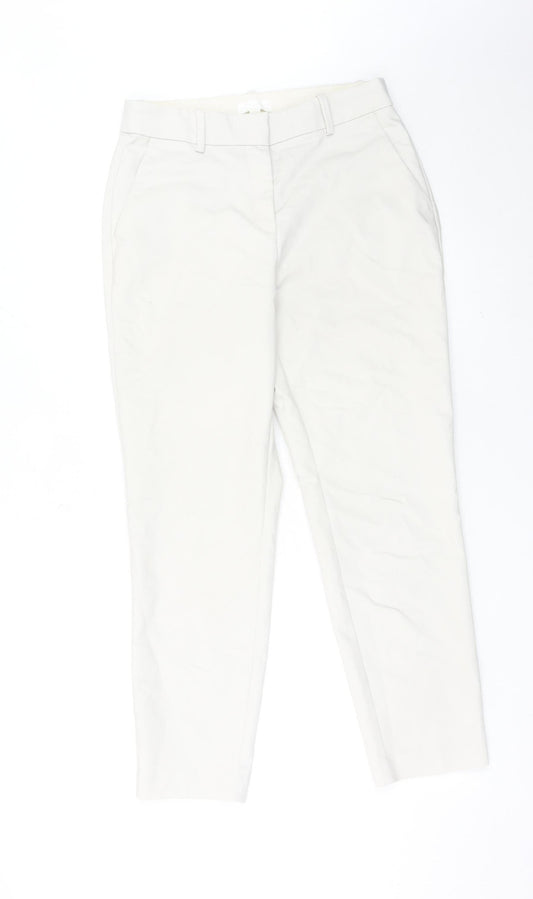 Womens UK Size 12 H&M Regular Fit Chino Ivory Trousers