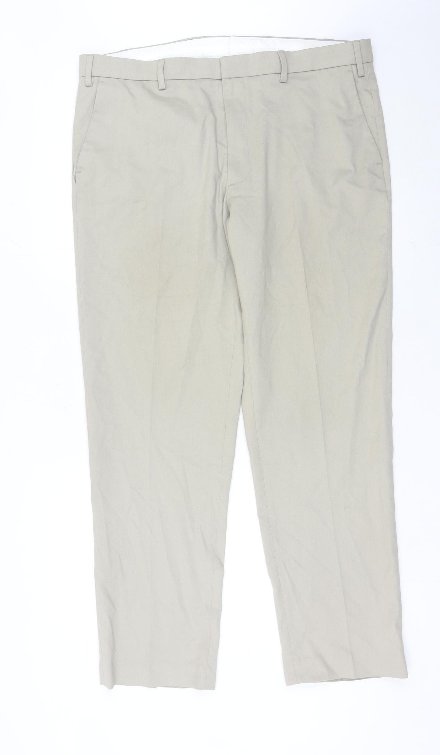Marks and Spencer Mens Beige Chino Trousers 38W 30L Straight Fit