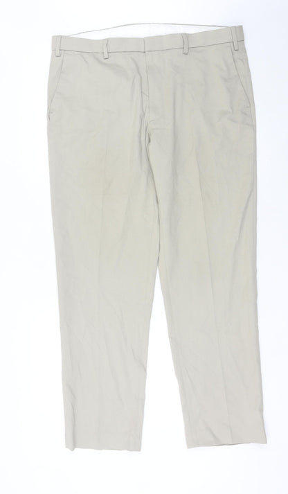 Marks and Spencer Mens Beige Chino Trousers 38W 30L Straight Fit