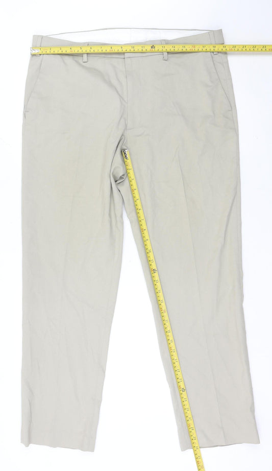 Marks and Spencer Mens Beige Chino Trousers 38W 30L Straight Fit