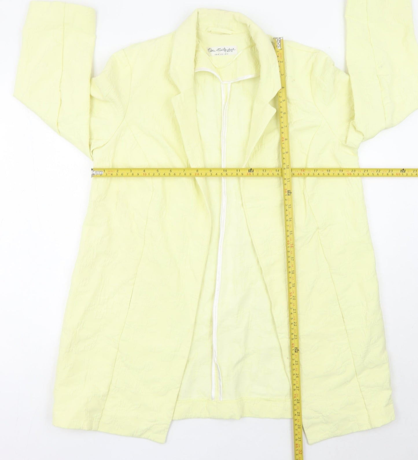 Miss Selfridge Women Yellow UK 12 Lightweight Mid-Length Blazer