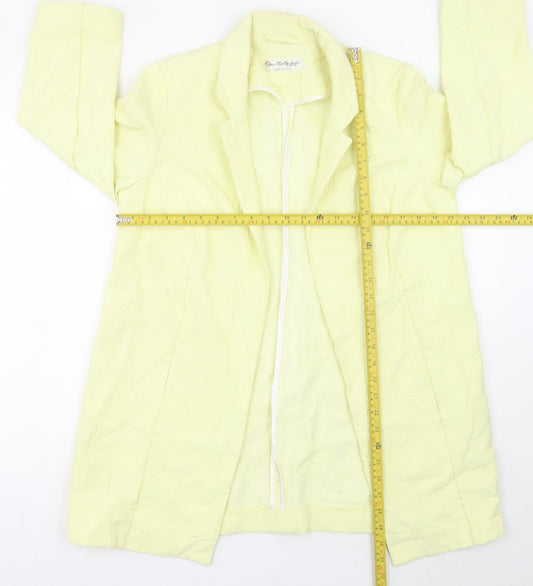 Miss Selfridge Women Yellow UK 12 Lightweight Mid-Length Blazer