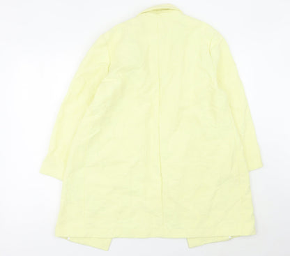 Miss Selfridge Women Yellow UK 12 Lightweight Mid-Length Blazer