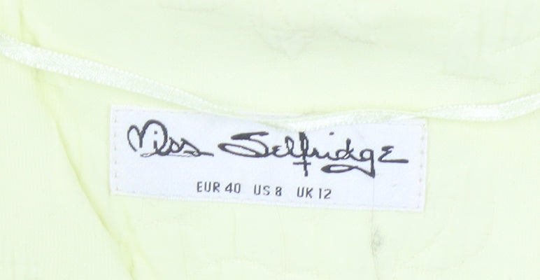 Miss Selfridge Women Yellow UK 12 Lightweight Mid-Length Blazer