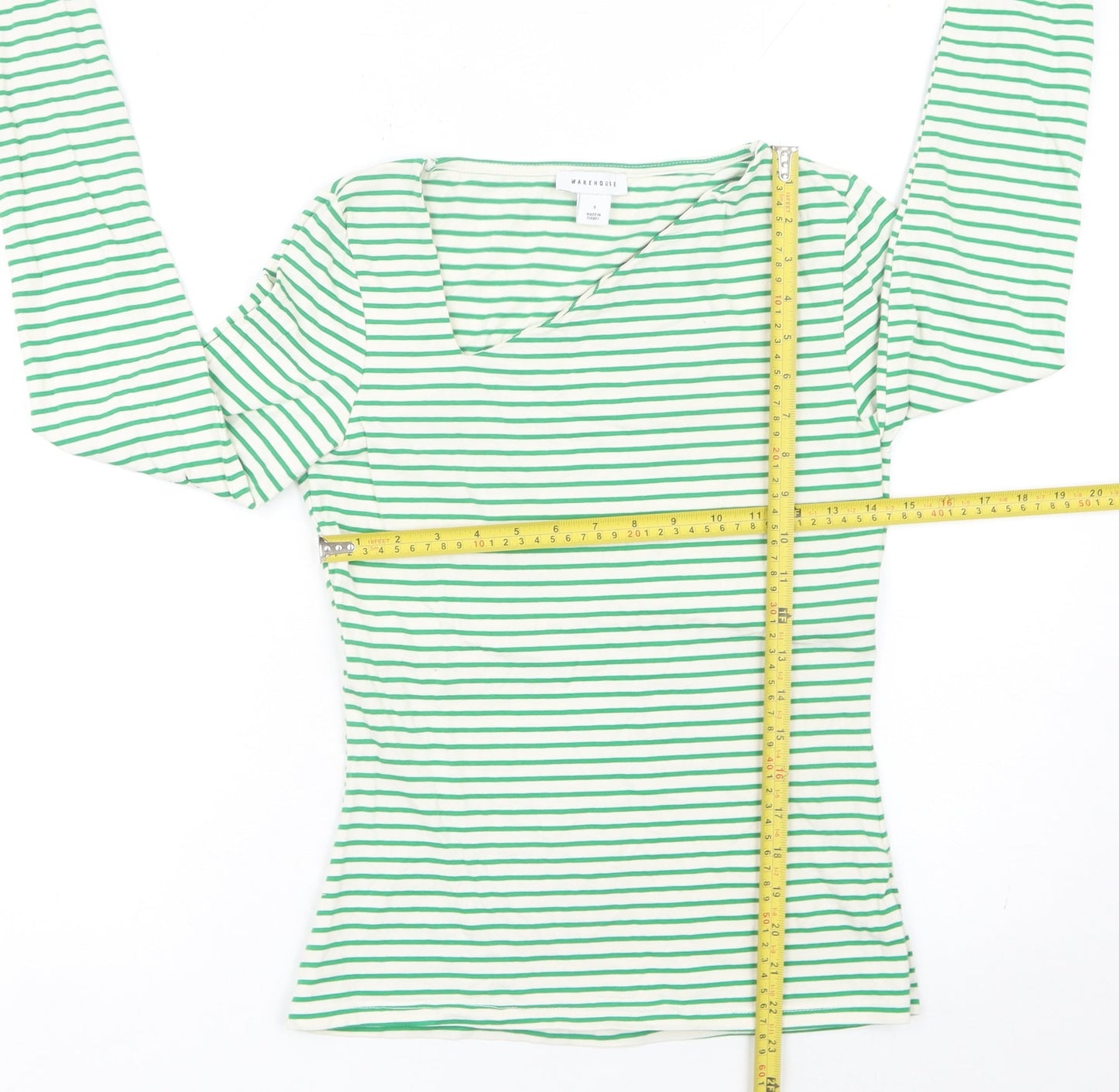 Womens UK Size S Warehouse Green Basic T-Shirt