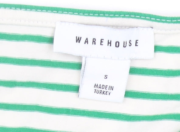 Womens UK Size S Warehouse Green Basic T-Shirt