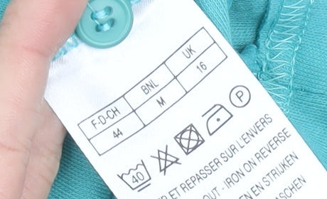 Womens UK Size 16 Collection Green Basic Button-Up