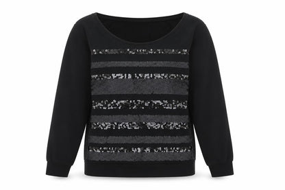 Next Women’s Black Sequin Long Sleeve Pullover Sweatshirt Size 6