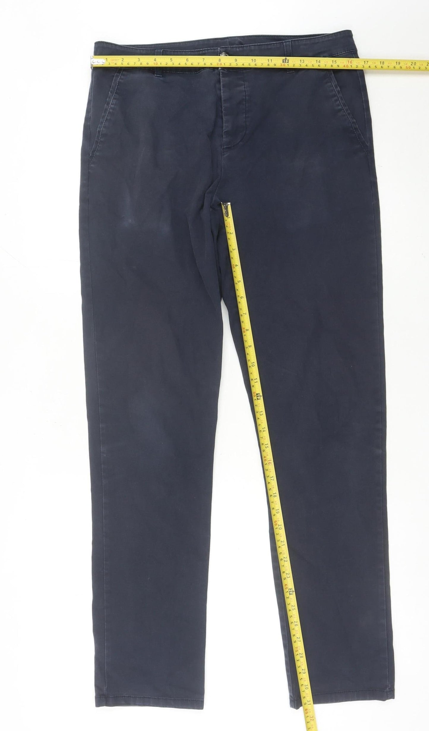 ASOS Men’s Blue Chino Trousers Size L W32 L34 Slim Fit