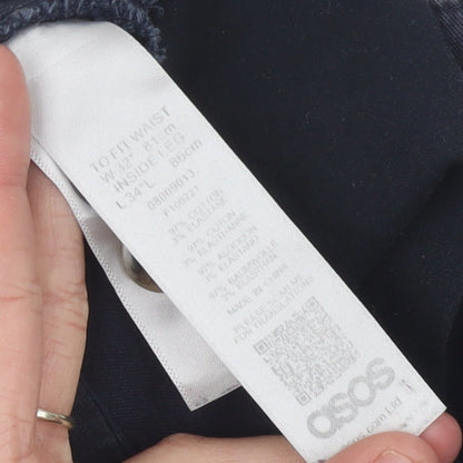 ASOS Men’s Blue Chino Trousers Size L W32 L34 Slim Fit