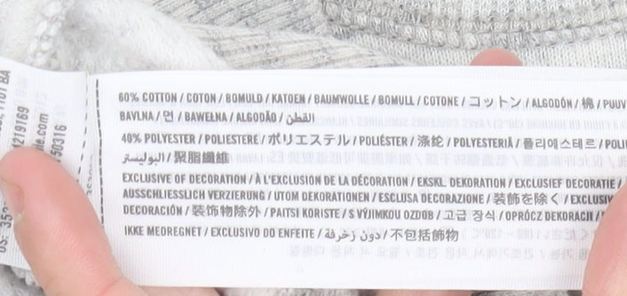 Hollister Womens Grey XS Pullover Sweatshirt Raglan Sleeve Logo