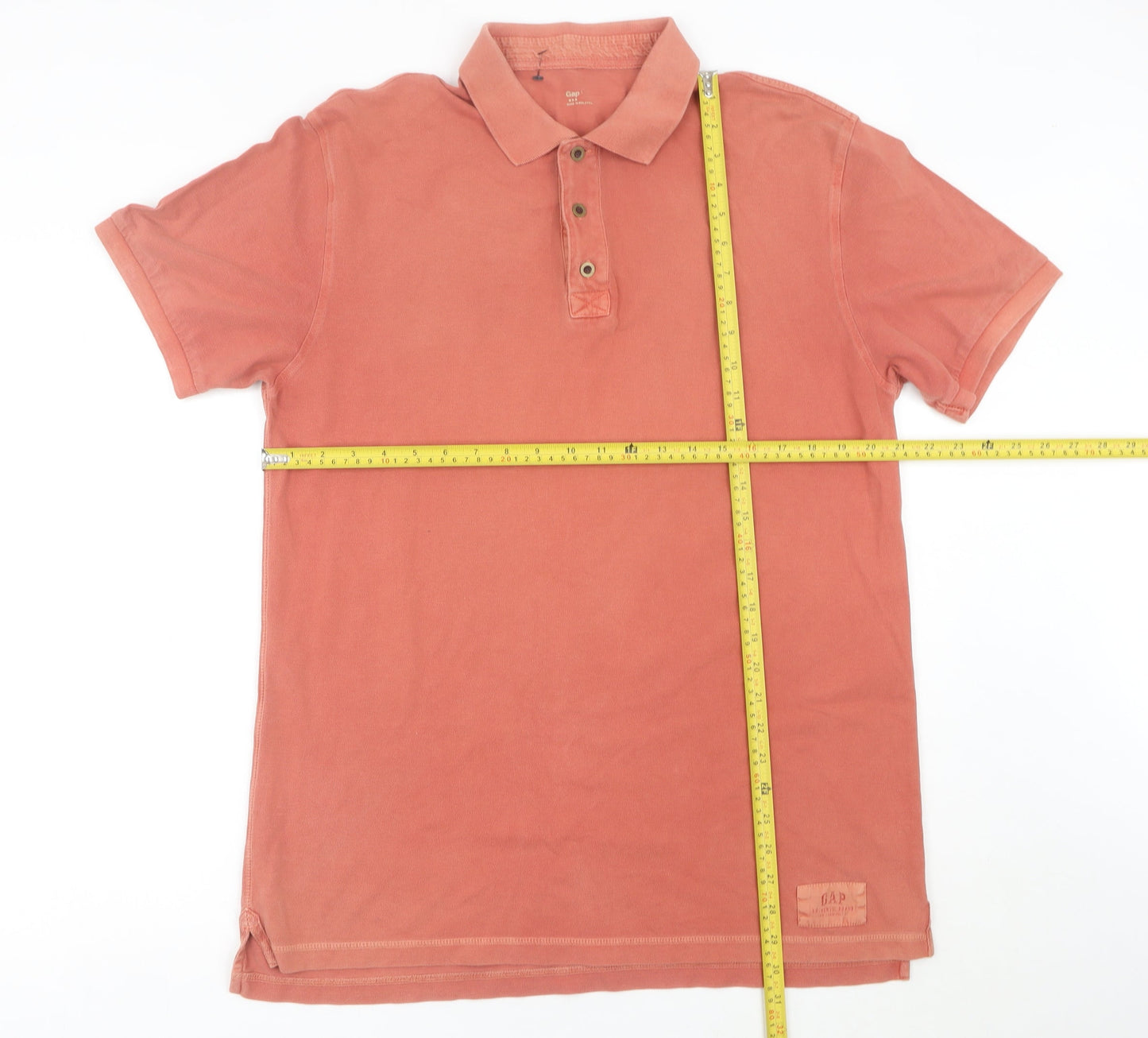 Gap Men's Red Cotton Polo Shirt Size L Regular Fit Short Sleeve