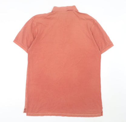 Gap Men's Red Cotton Polo Shirt Size L Regular Fit Short Sleeve