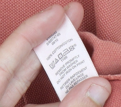 Gap Men's Red Cotton Polo Shirt Size L Regular Fit Short Sleeve