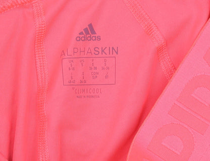 Adidas Womens Pink Capri Leggings S Slim Fit Breathable Activewear