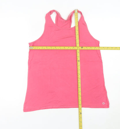 Marks and Spencer Women Pink Size 12 Slim Fit Racerback Tank Top