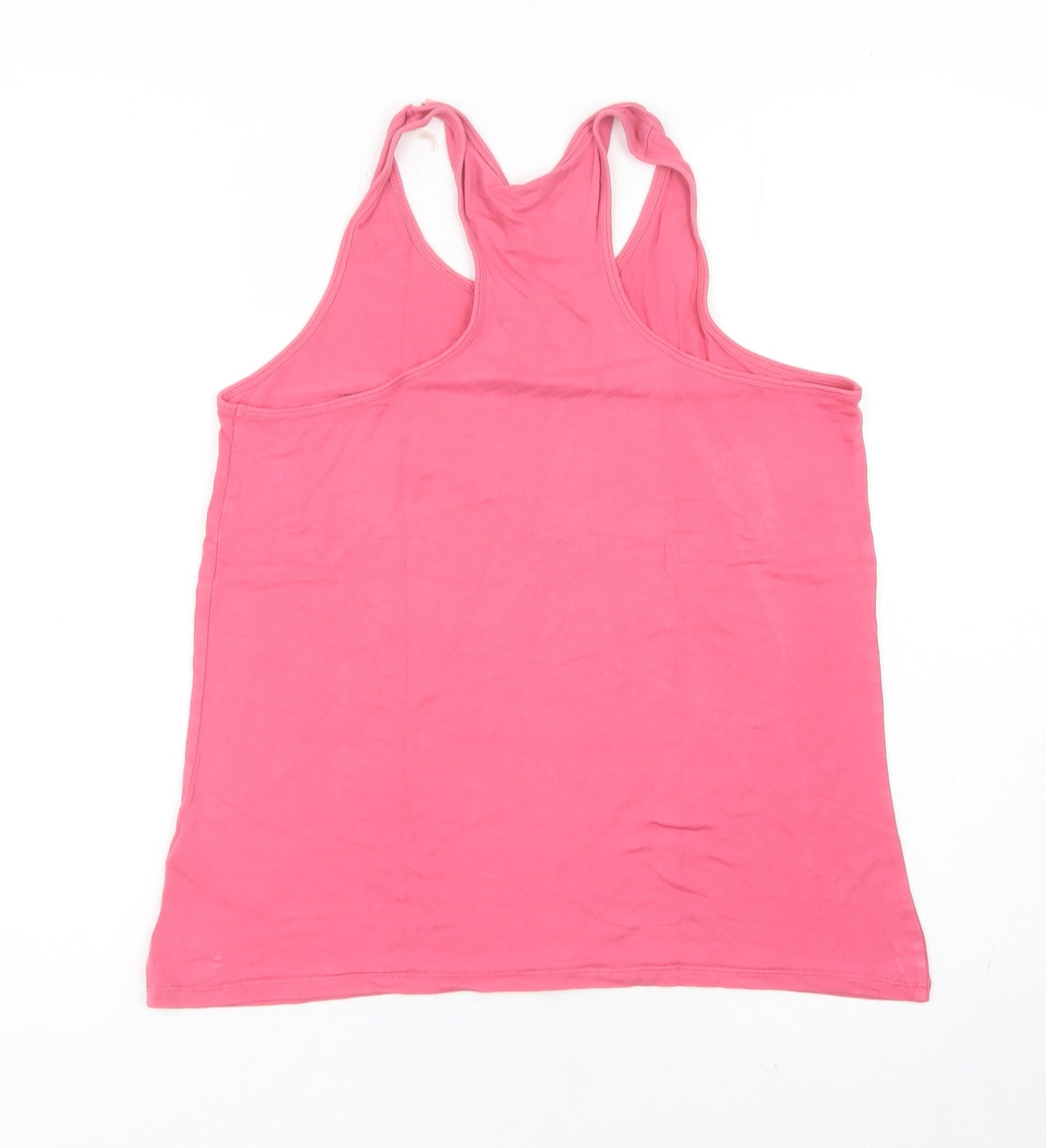 Marks and Spencer Women Pink Size 12 Slim Fit Racerback Tank Top