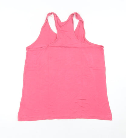 Marks and Spencer Women Pink Size 12 Slim Fit Racerback Tank Top