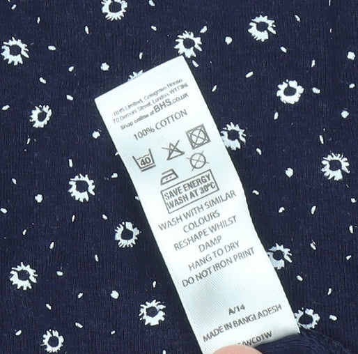 Womens UK Size 14 BHS Blue Basic T-Shirt