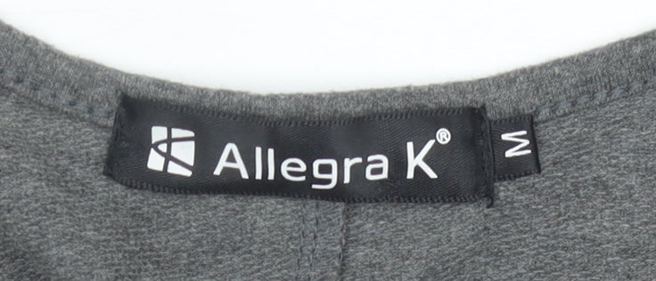 Womens UK Size M Allegra K Grey Basic T-Shirt