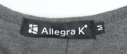 Womens UK Size M Allegra K Grey Basic T-Shirt