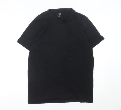 Next Men's Black Cotton Crew Neck Regular Fit T-Shirt Size M