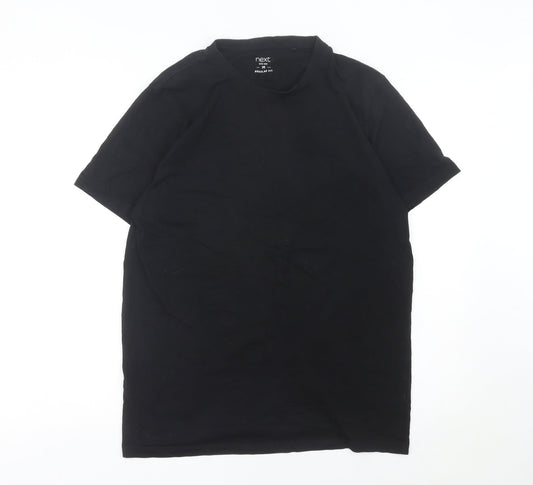 Next Men's Black Cotton Crew Neck Regular Fit T-Shirt Size M