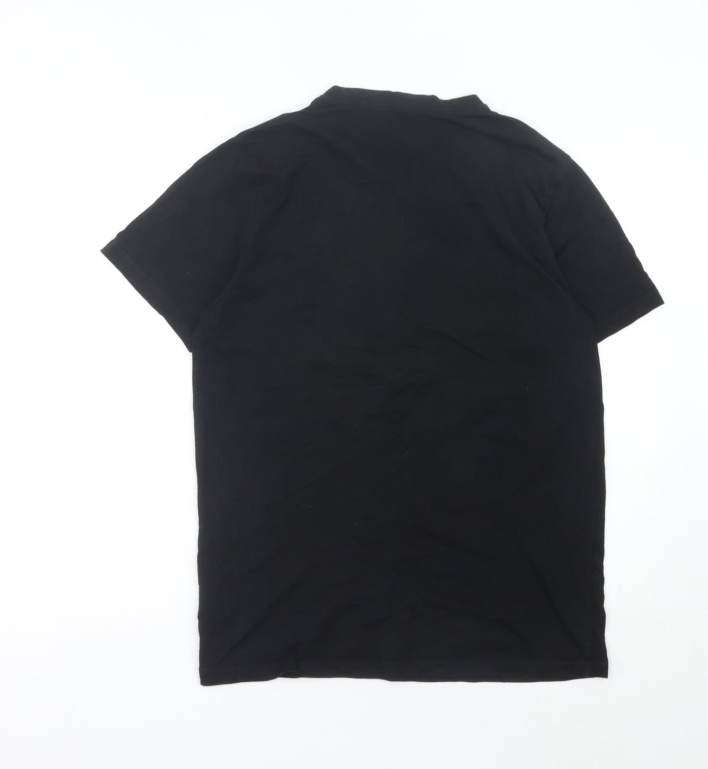 Next Men's Black Cotton Crew Neck Regular Fit T-Shirt Size M