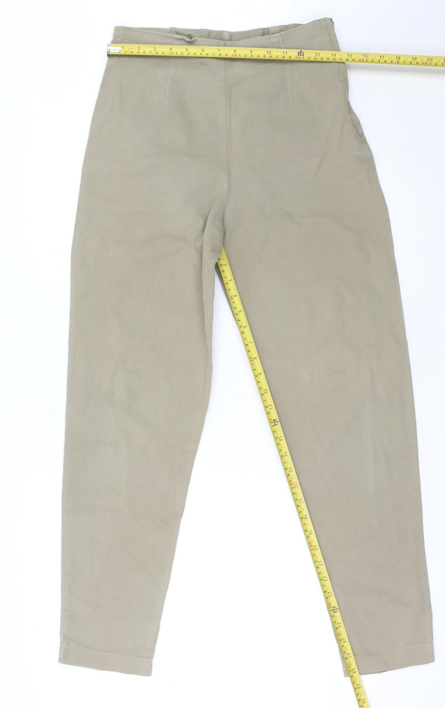 Next Women Beige Size 14 Tapered Stretch Jeans