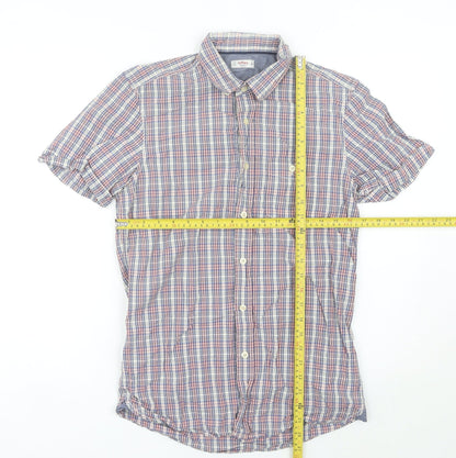 Lefties Men’s Multicoloured Check Short Sleeve Button-Up Shirt Size S