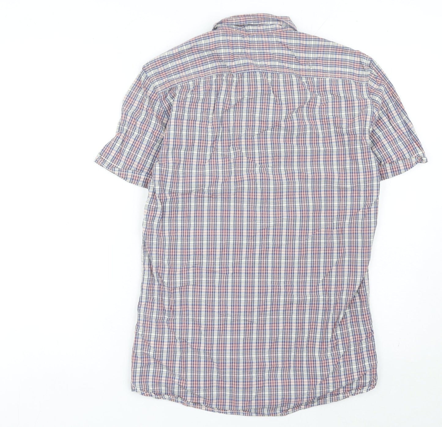 Lefties Men’s Multicoloured Check Short Sleeve Button-Up Shirt Size S