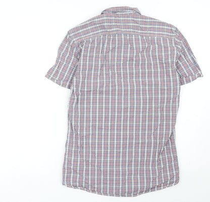 Lefties Men’s Multicoloured Check Short Sleeve Button-Up Shirt Size S