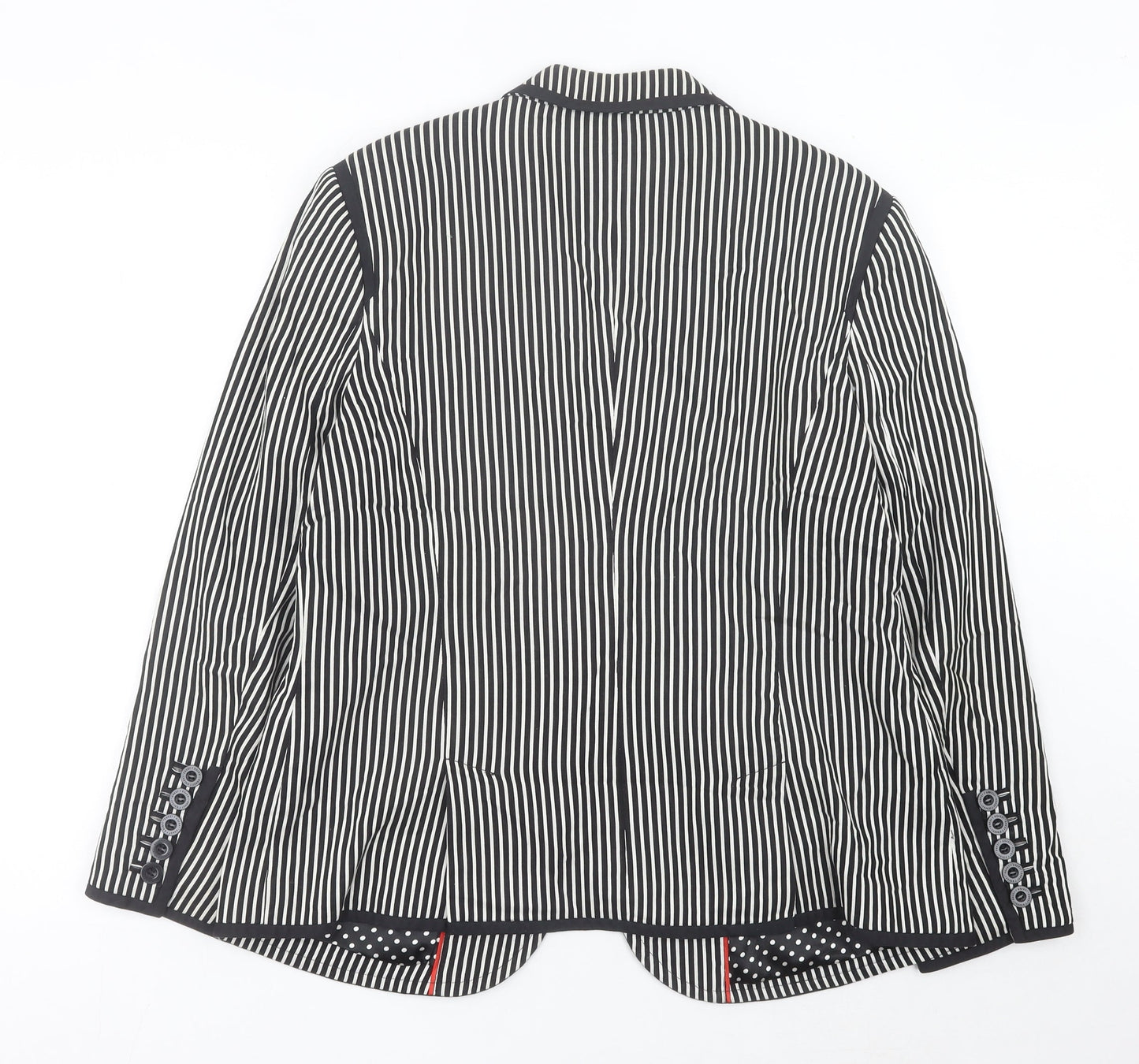 Jasper Conran Women Black Striped Blazer Jacket Size 18