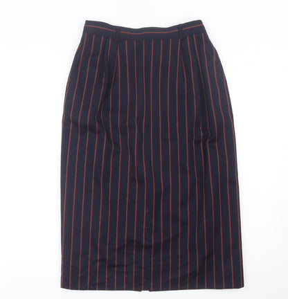Austin Reed Women’s Blue Striped Wool Pencil Midi Skirt Size 12