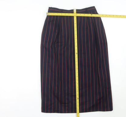 Austin Reed Women’s Blue Striped Wool Pencil Midi Skirt Size 12
